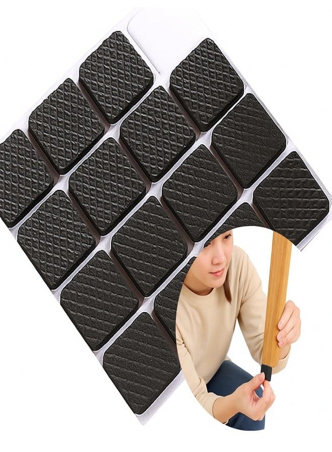 DAZZLIQ 16pc Non-Slip Rubber Square Black Furniture Pads for Floor Protection, Hardwood, Tile, Marble - Image 1